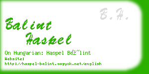 balint haspel business card